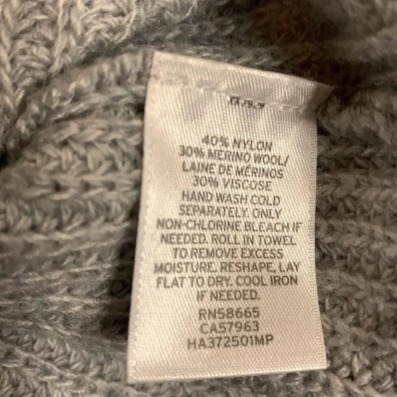 Halogen Wool Blend Pullover Gray Sweater Black Lace Up Size Small Petite - Picture 14 of 15